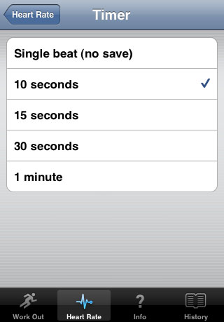 Timer Selection Screenshot